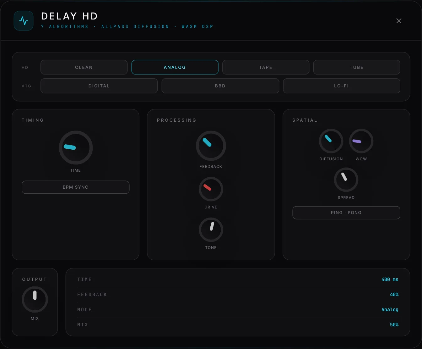 Spider Neural Ultra HD Delay interface