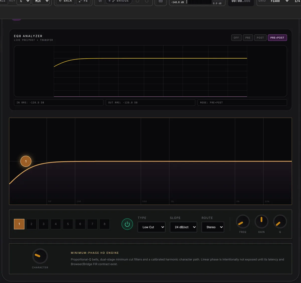EQ8 editor open in Spider Neural Ultra