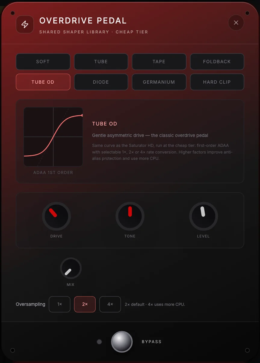 Spider Neural Ultra Pedal Overdrive interface