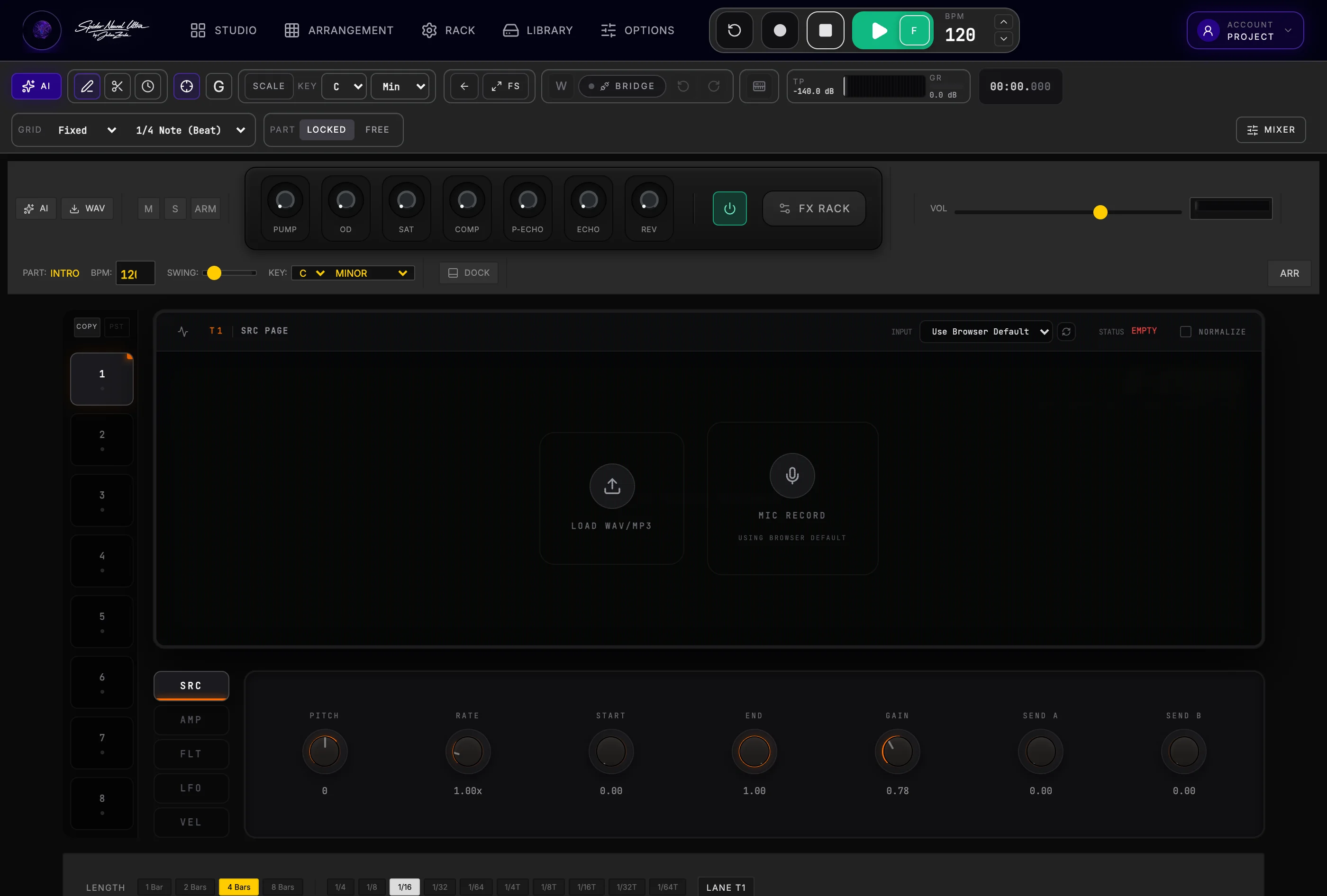 Eightcross HD eight-lane sampler editor
