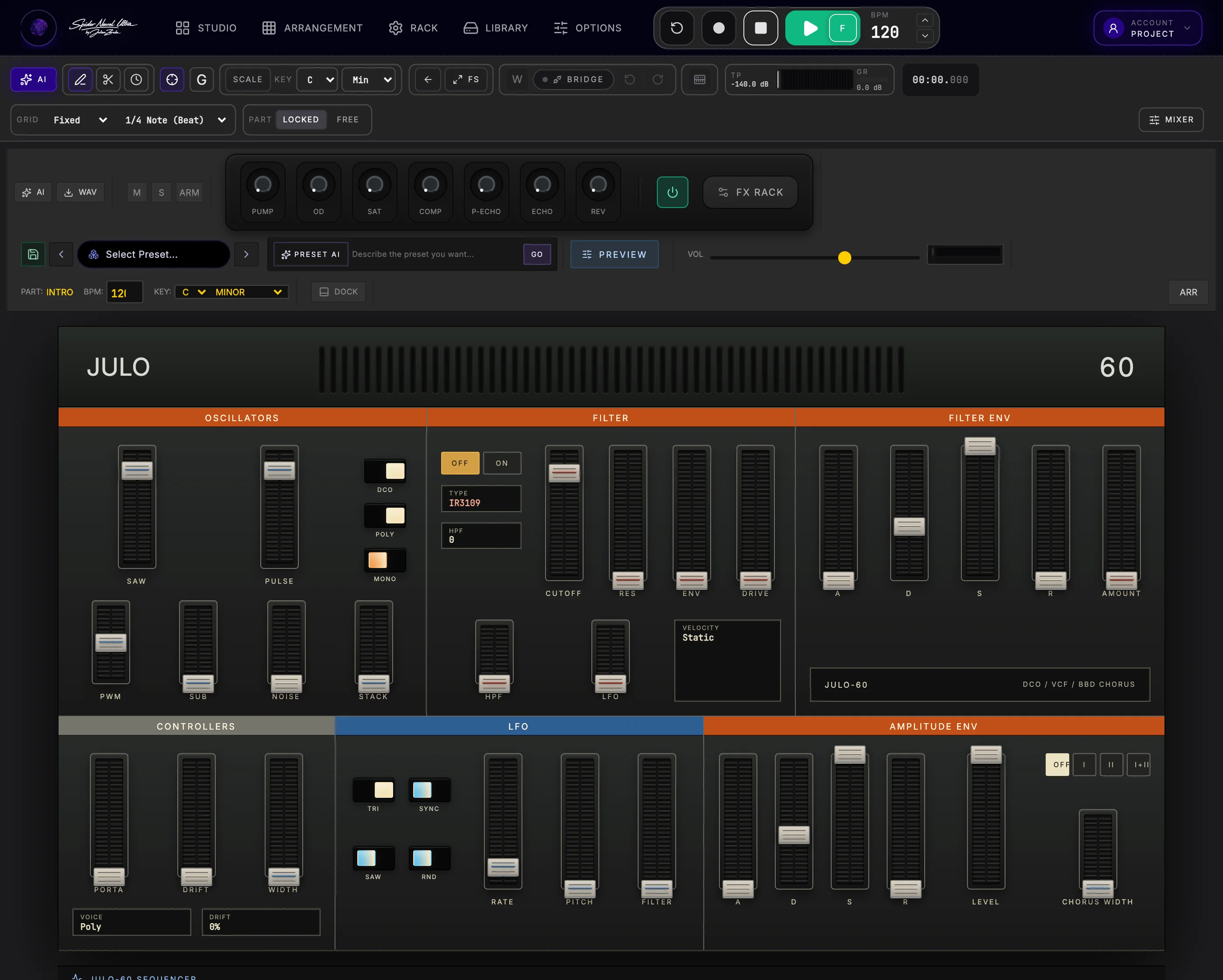 JULO-60 chorus polysynth editor