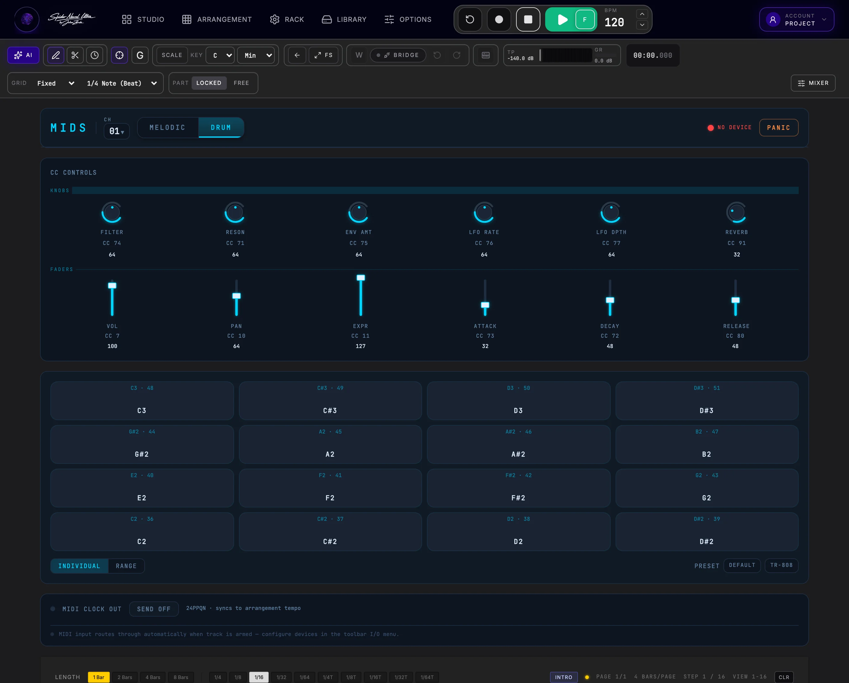 MIDS external MIDI controller hub editor