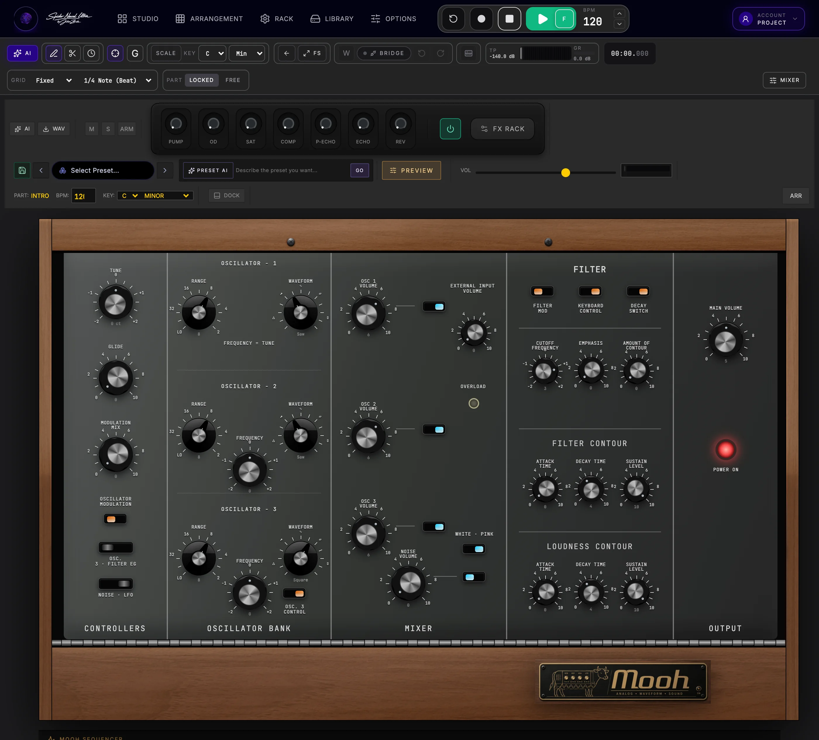 MOOH Model-D-inspired synthesizer