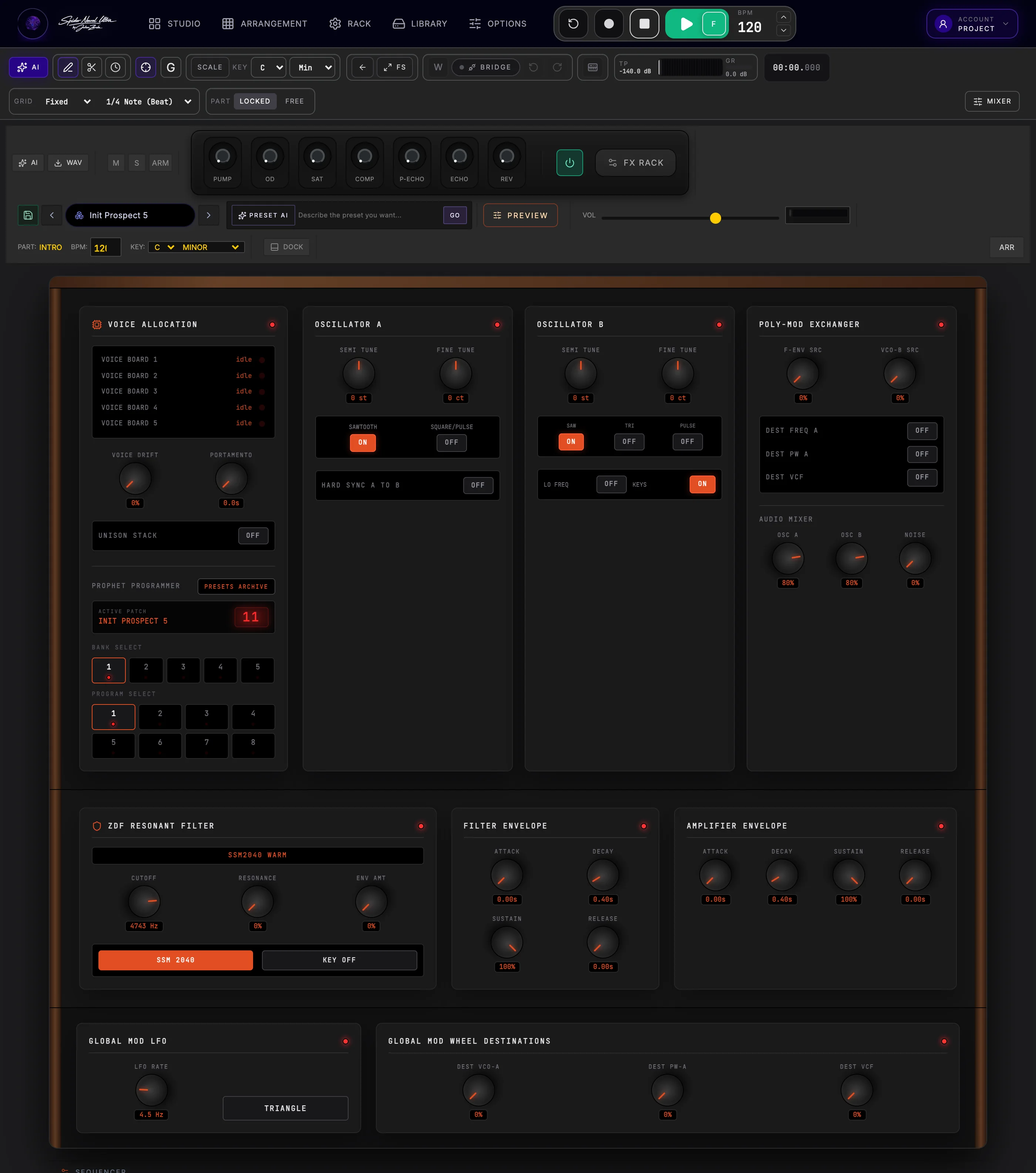 Prospect 5 virtual analog polysynth