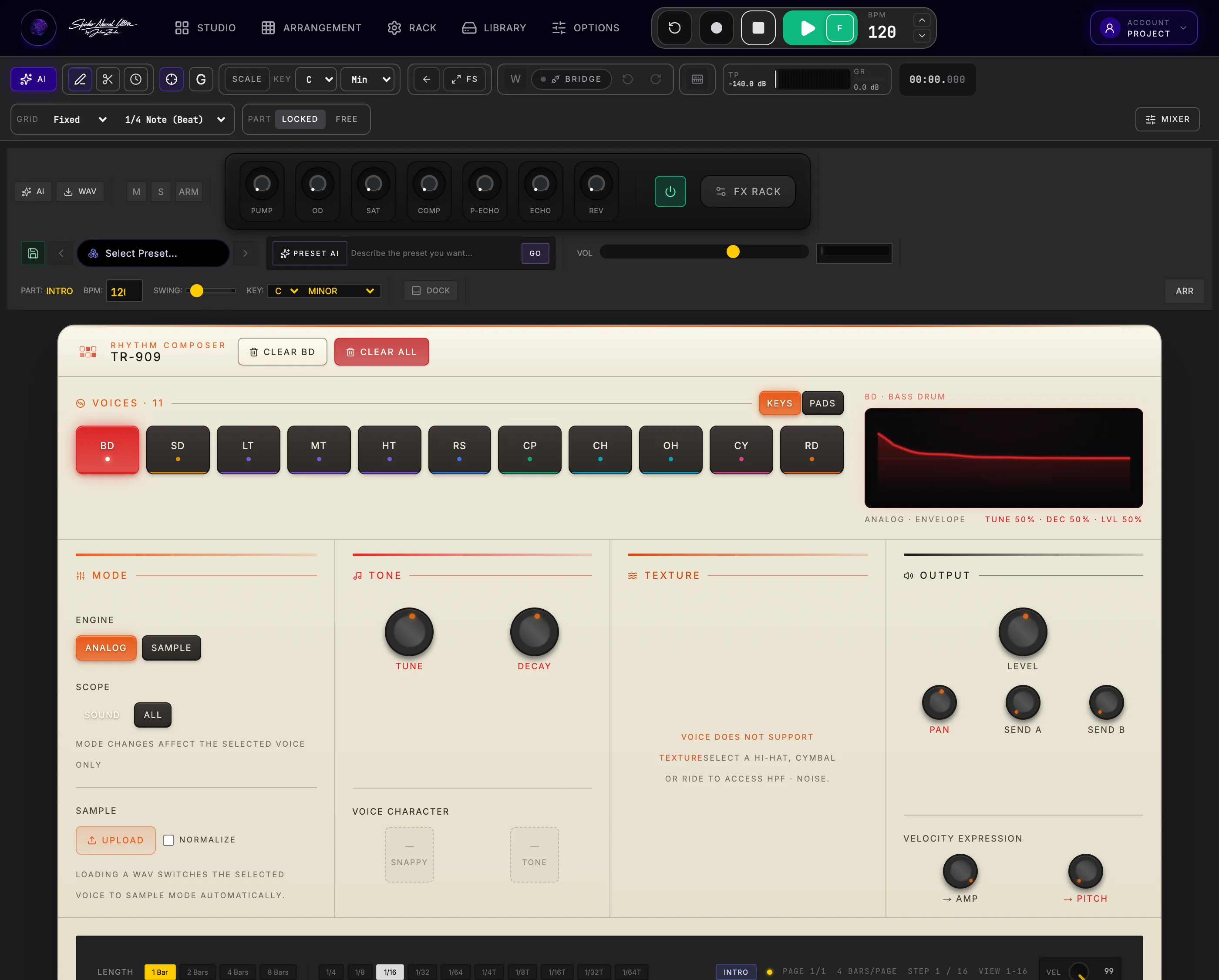 TR-909 HD drum machine